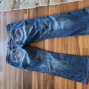 Cowgirl Tuff pink stitch jeans 35 x 29" inseam